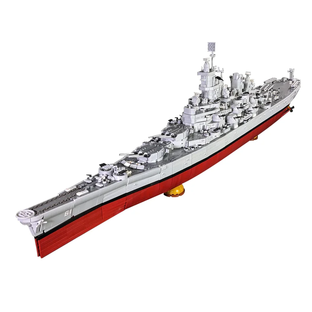 Gobricks MOC USS Iowa BB-61 Battleship Bricks Model USS Missouri BB-63 The Lowa-class Maritime Cruisers Building Blocks Toy Gift