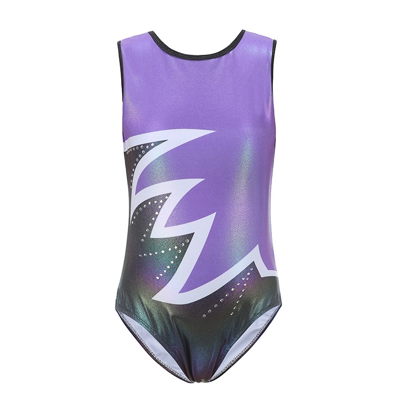 5-14 Years Children Girls Gymnastics Ballet Leotards SleevelessTank Bodysuit Kids Dancewear Stage Costume