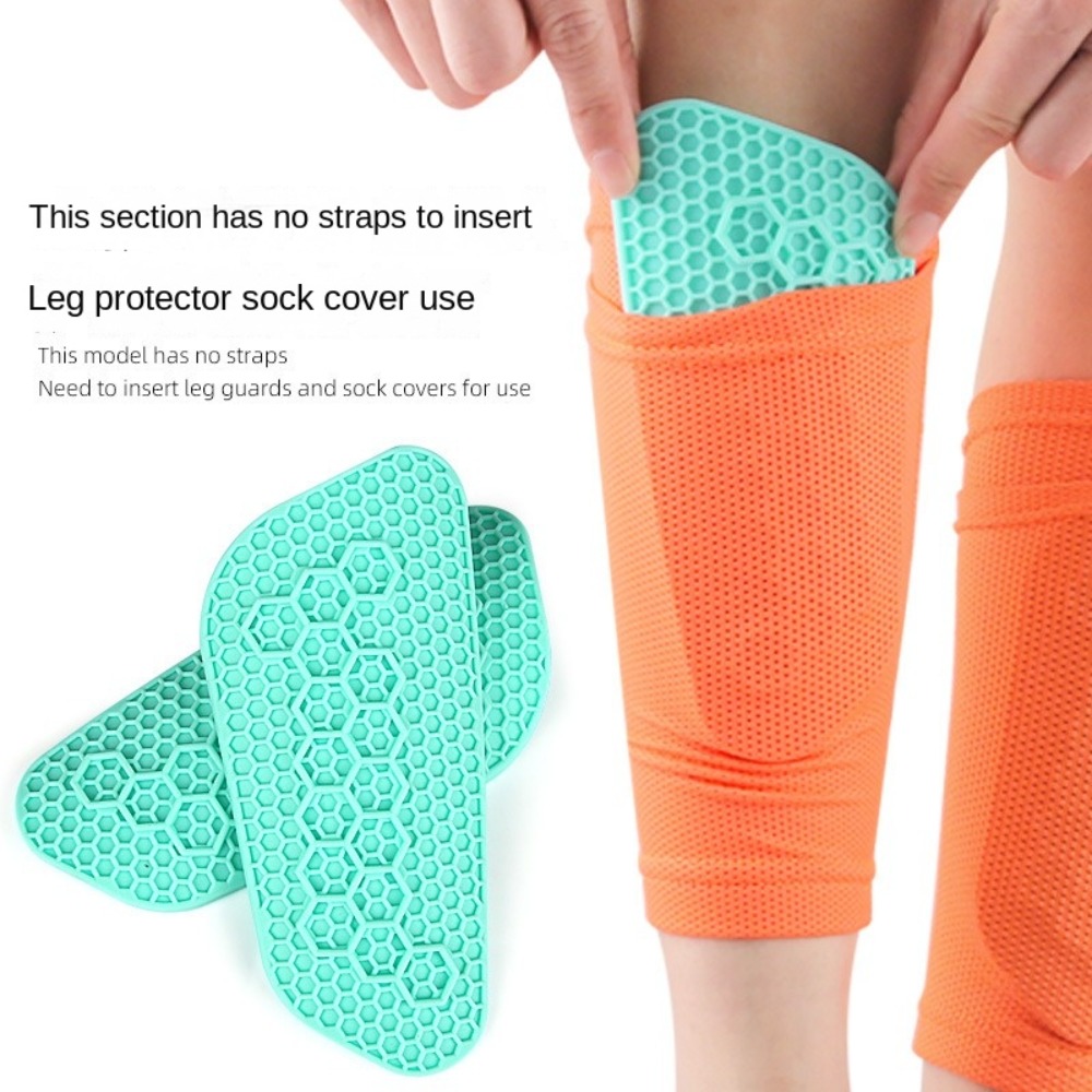 1 Pair Lightweight Soccer Shin Guards Wear-resistant Shockproof Silicone Football Shin Pad Shock Absorbing Leg Protection