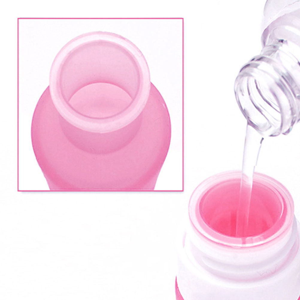 5pcs Makeup Bottles Storage Suction Cup Travel Toiletries Silicone Round Sub Cleaning Gel Dispensers Leakproof Reusable