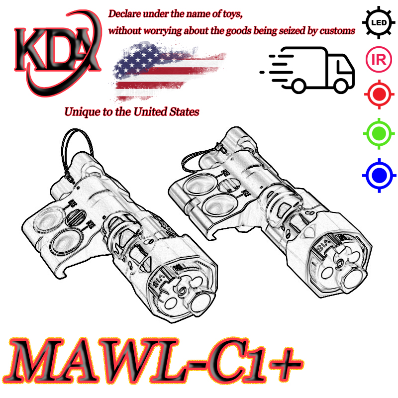 WADSN Metal Version MAWL-C1+ IR Aiming Red Dot Green Blue Indicator LED White Scout Light Fit 20mm Rail Outdoor Accessory