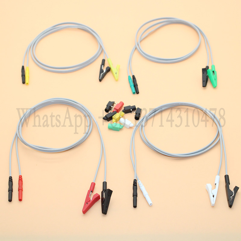 Length 120cm Double Row Cable And PCB Socket EEG/EMG/ECG Din 1.5mm Female To Alligator Clip Electrode