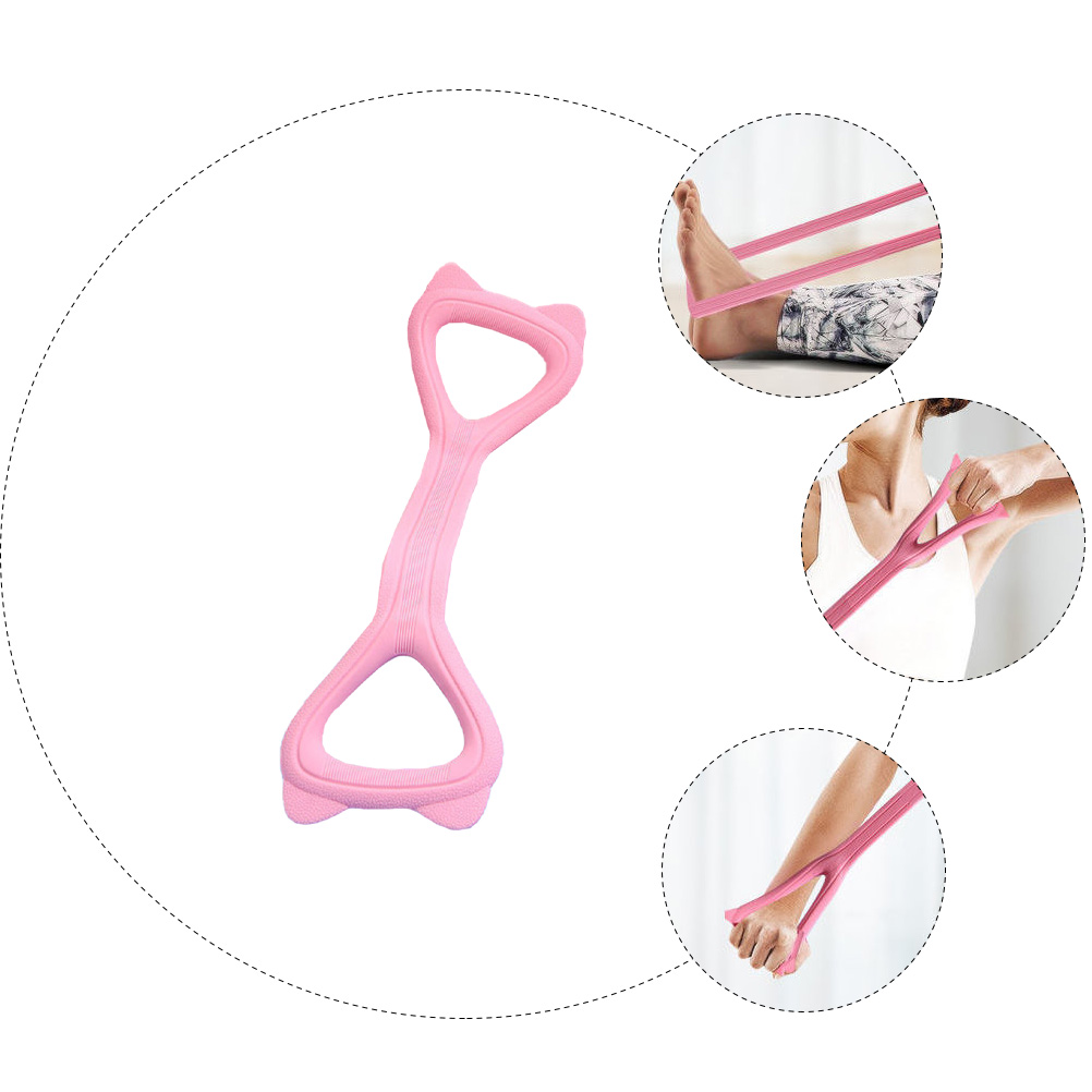 Slimming Tension Workout Fitness Elastic Pink Exercise Silicone Pull Rope Yoga Resistance Portable Stretching