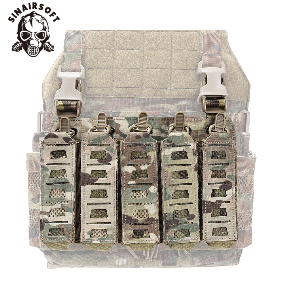 MP5 MP7 Magazine Placard with Hook&Loop Backing & Elastic Straps Tactical Chest Rig Panel for Airsoft Hunting - SINAIRSOFT