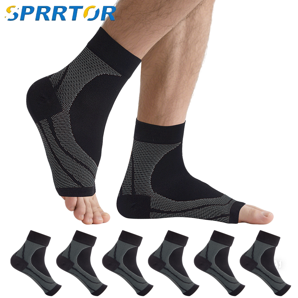 1Pair Foot & Ankle Brace Socks for Sprained Ankle Compression Sleeve,Plantar Fasciitis Relief Brace,Foot Support for Women Men