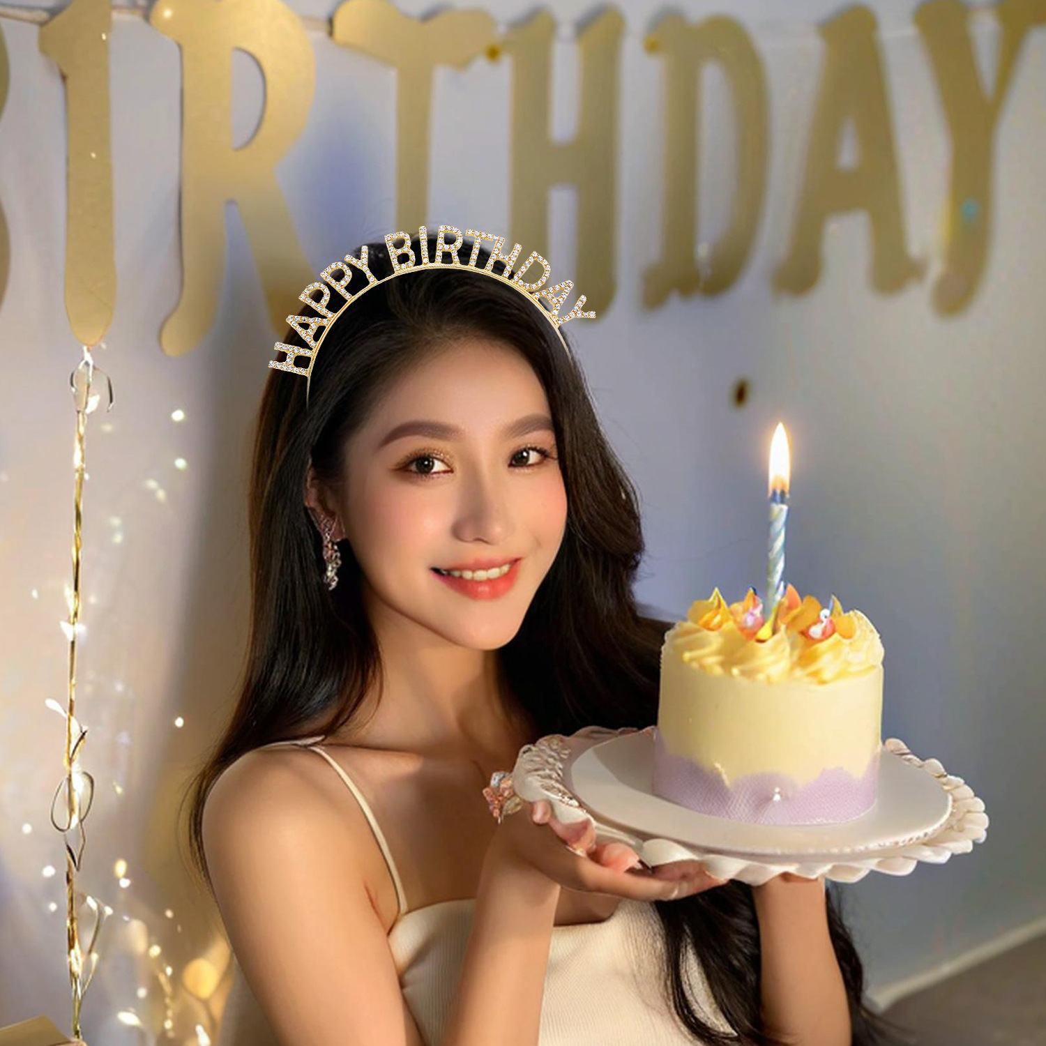 New Birthday Rhinestone Headband Hiarband Birthday Party Must-have Atmosphere Photo Props HAPPY BIRTHDAY Hair Accessories