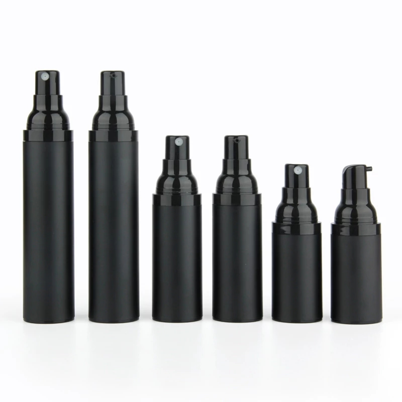 10pcs/lot 15ML 30Ml 50ML Plastic Emulsion bottles spray bottle matte black vacuum bottle Airless Pump Vacuum Container