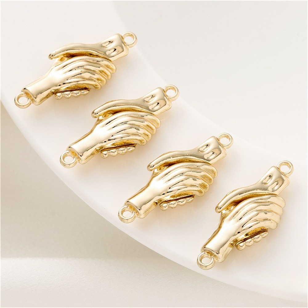 14K Gold Clad Hand Grip Hand Magnet Clasp Suction Buckle Pendant Hand-shaped Pendant Diy Handmade Necklace Jewelry Accessories