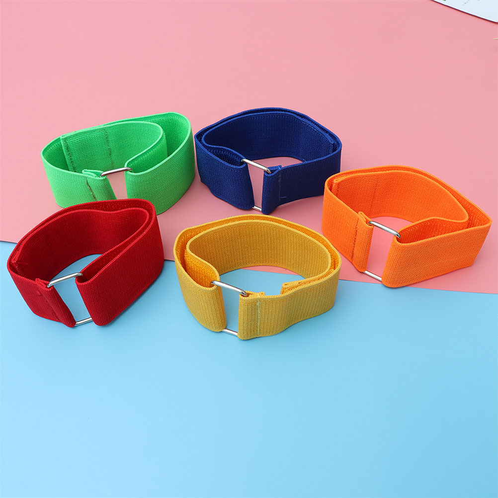 8PCS Three-legged Race Band Stretchy Leg Wrapping Game Band Leggings for Party Random Color 3 legged race band