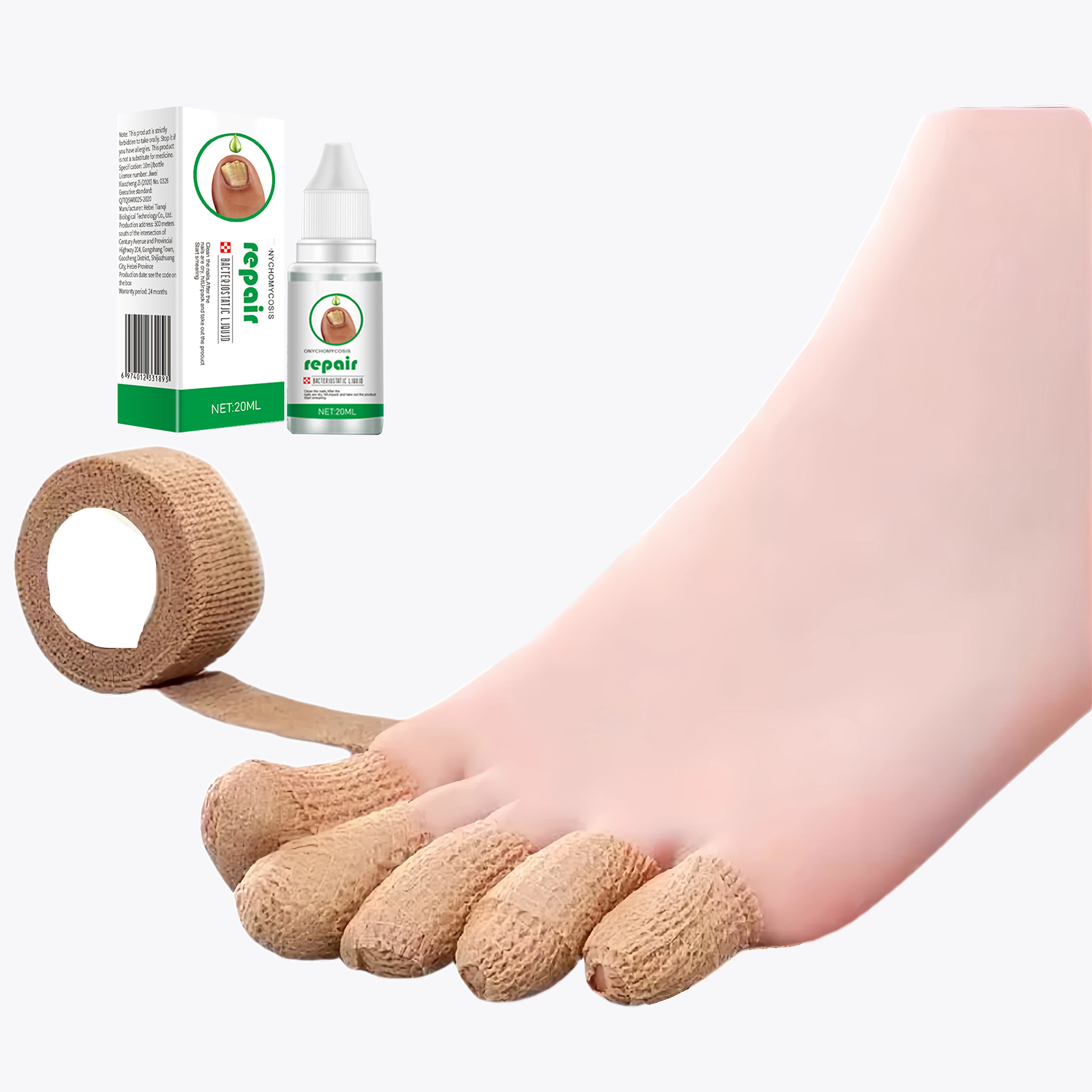 2025 Fungal nail polish, toe protection, nail coating, self-adhesive bandage, easy to use, foot and finger protection set