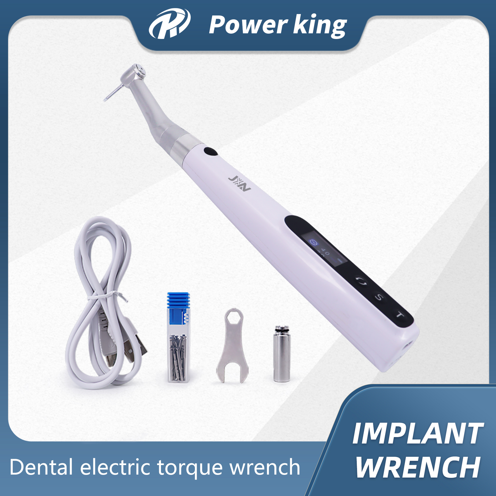 Dental Electric Torque Motor Implant Wrench System Wireless Up To 50Ncm 50rpm Dentist Tools Universal Orthodontic Screw Kit