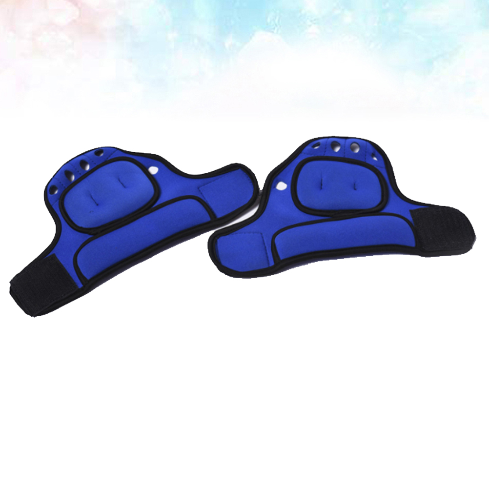 Extra Weighted Resistance Training Gloves Blue Non Slip Fingerless Fitness Gym Mittens With Wrist Wrap Support Durable