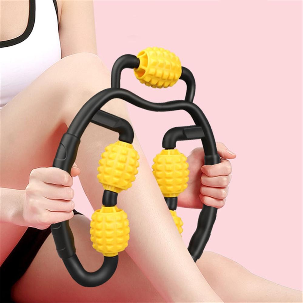 5 Wheels Yoga Massage Roller, 3D Floating Foam Roller, Fitness Relaxation Massager Leg Body Slimming Tools at Home