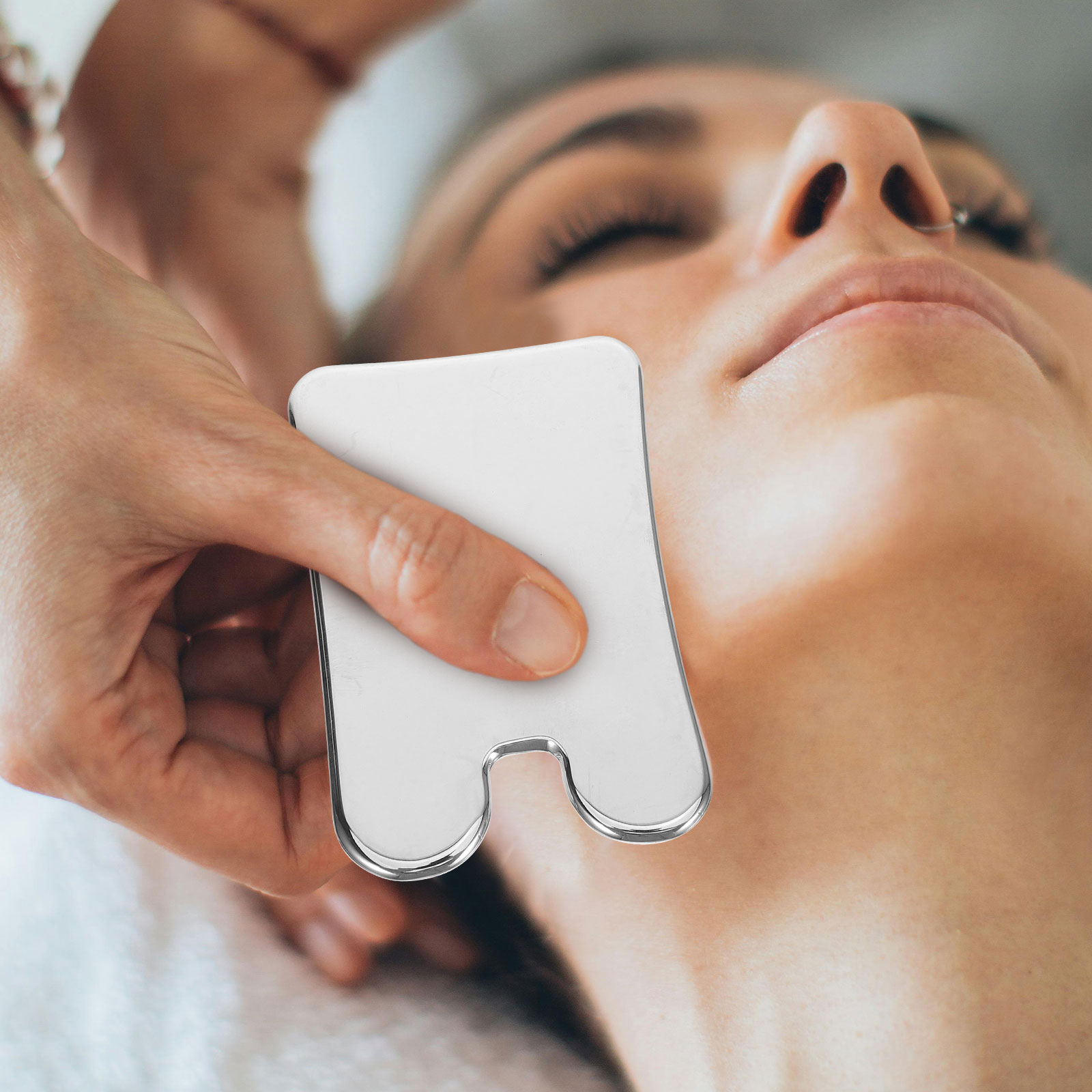 Stainless Steel Facial Scraper Gua Sha Tool Massage Scraping Board for Face Rejuvenate Fatigue Metal Tools