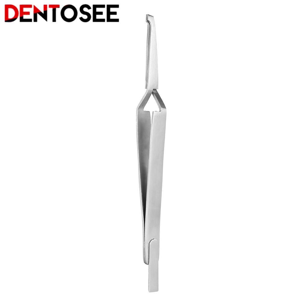 Orthodontic Reverse Action Serrated Bracket Tweezers Stainless Steel Dental Tools for Precise Orthodontic Applications