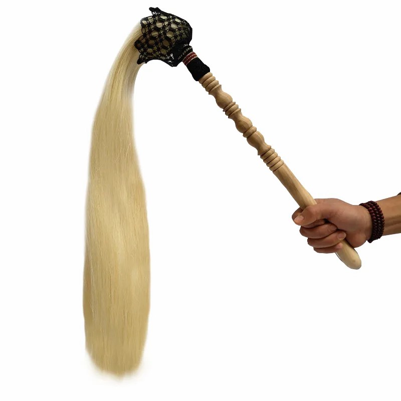 Taiji Articles Brushing Dust True Ponytail Taoist Props Outdoor Martial Arts Practice Traditional Performance Tools For theater