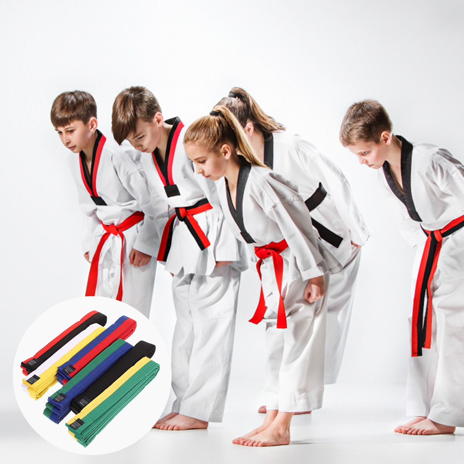 6 Pcs Taekwondo Belt Training Karate Costume Men Belts Martial Uniform Men's Gifts Boys