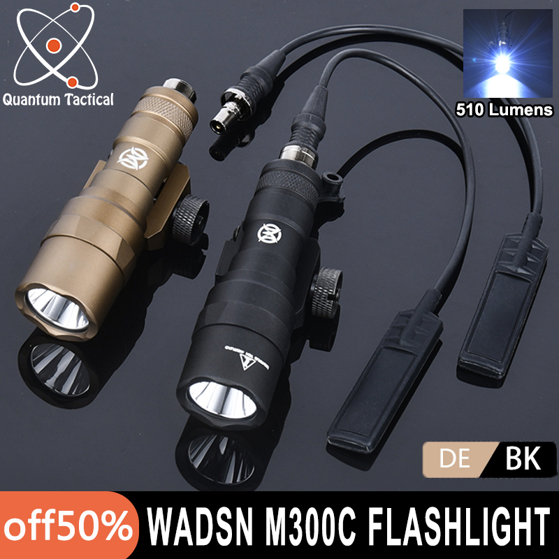 Tactical M300C Flashlight Outdoor Airsoft Hunting M300 ScoutLights 510Lumens M300c Spotlight White LED Light Torch Fit 20MM Rail