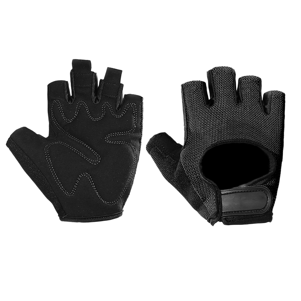 Cycling Yoga Gloves Black Weightlifting Fitness Training Half Finger Gym Wrist Support Non Slip Mesh Unisex S M L XL