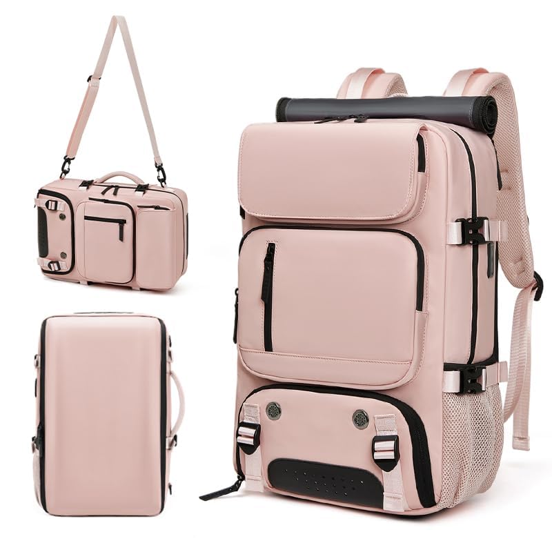 FANDAO Woman travel backpack,waterproof 16 inch Business Laptop Backpack with Shoe Bag Hidden USB charging port Hiking backpack