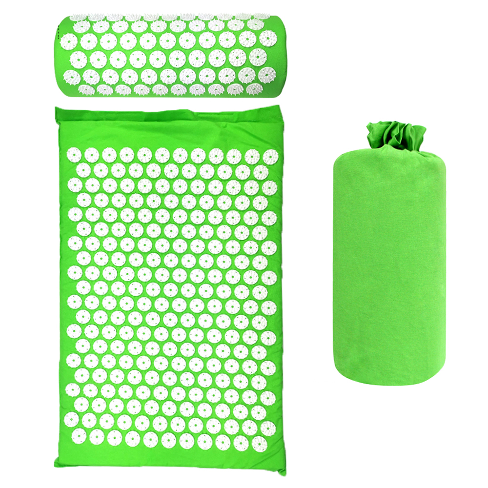 Acupressure Mat and Pillow Set, Fitness Yoga Massage Mat, Relief Body Pain, Acupuncture Cushion with Carry Bag