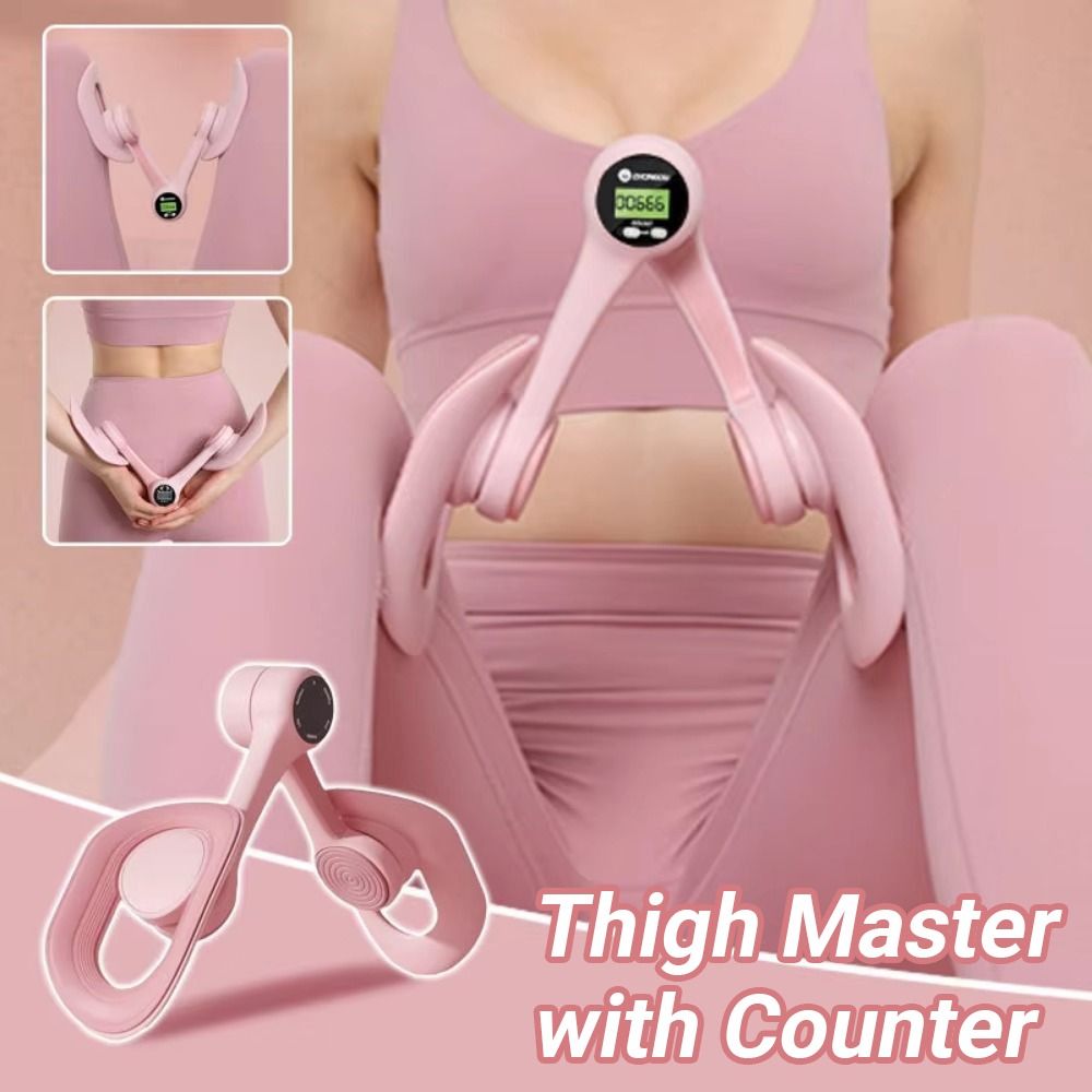 Non-Slip Thigh Master with Counter 360° Rotatable Adjustable Strength Hip Training Device Portable Comfortable Grip