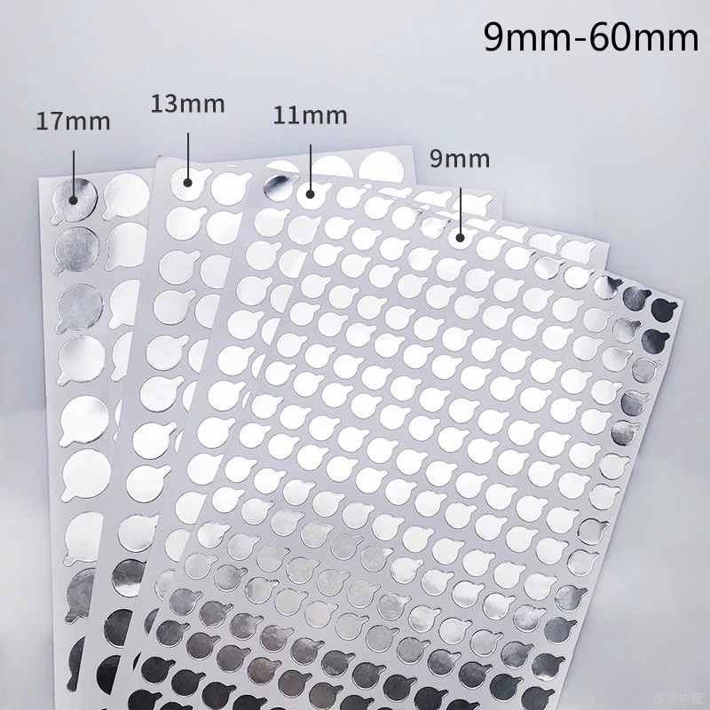 1000pcs 9mm to 60mm Bottle Mouth Aluminum Foil Sealing Sticker for Cosmetic Soft Tube Seal Adhesive Stick Stopper
