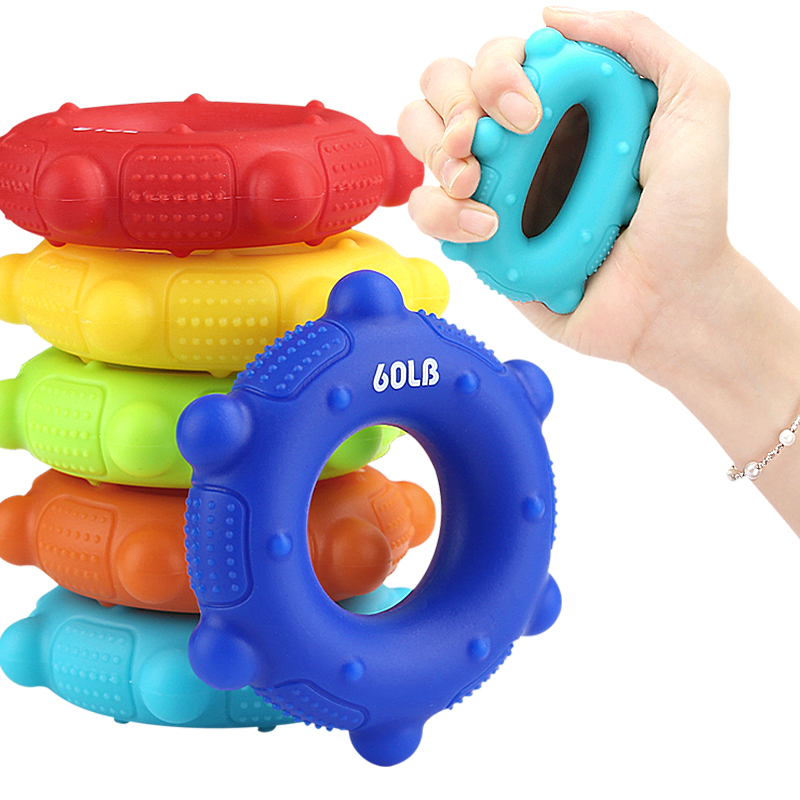 Silicone Grip Strength Ring - O-Shaped Acupressure Massager for Hand Exercise, Stress Relief & Finger Rehabilitation