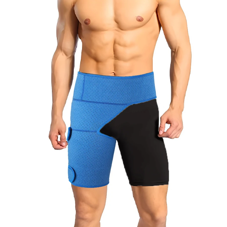 Blue Hip Brace Waist Support Correction Belt Groin Brace Joint Bandage Protector Leg Muscle Strain Injury Sciatica Pain Relief