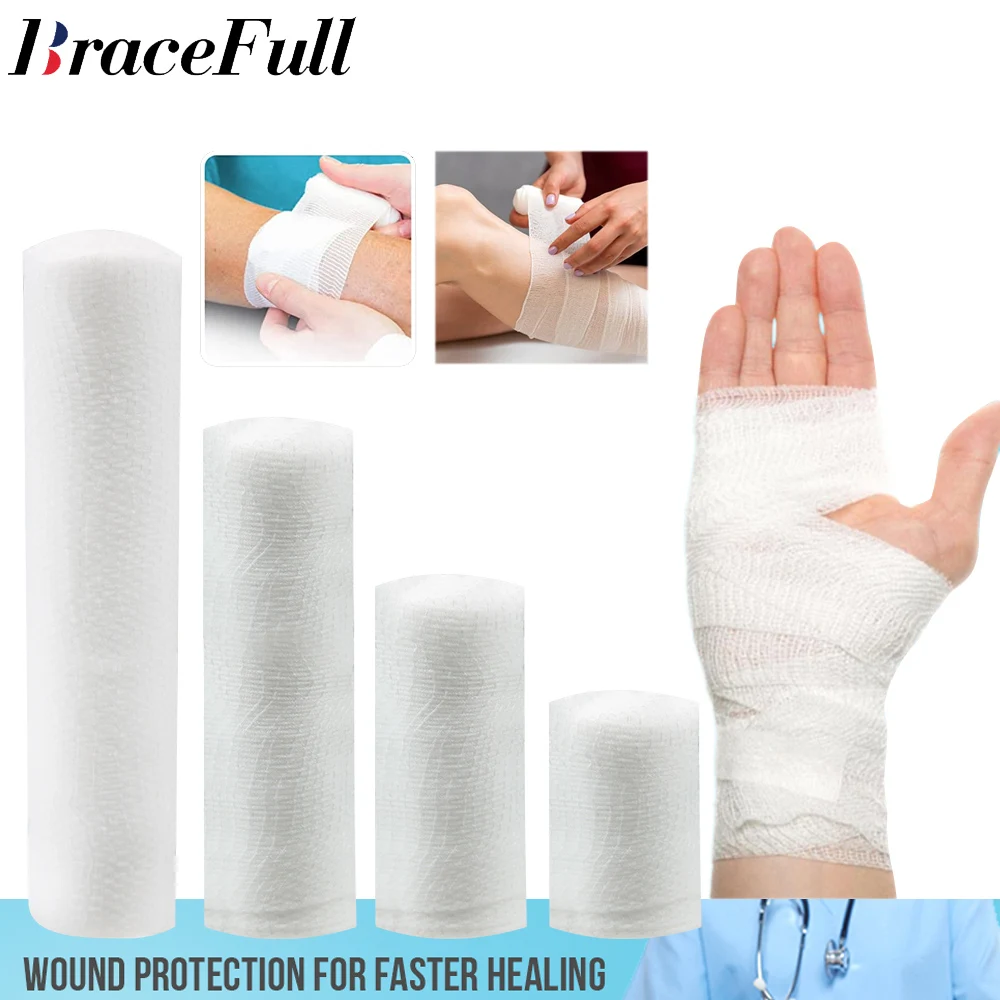 1Pcs Gauze Rolls  Tape,Gauze Wrap,First Aid Supplies, Flexible,Stretchable,Breathable Gauze Bandage Rolls,Bandage Wrap