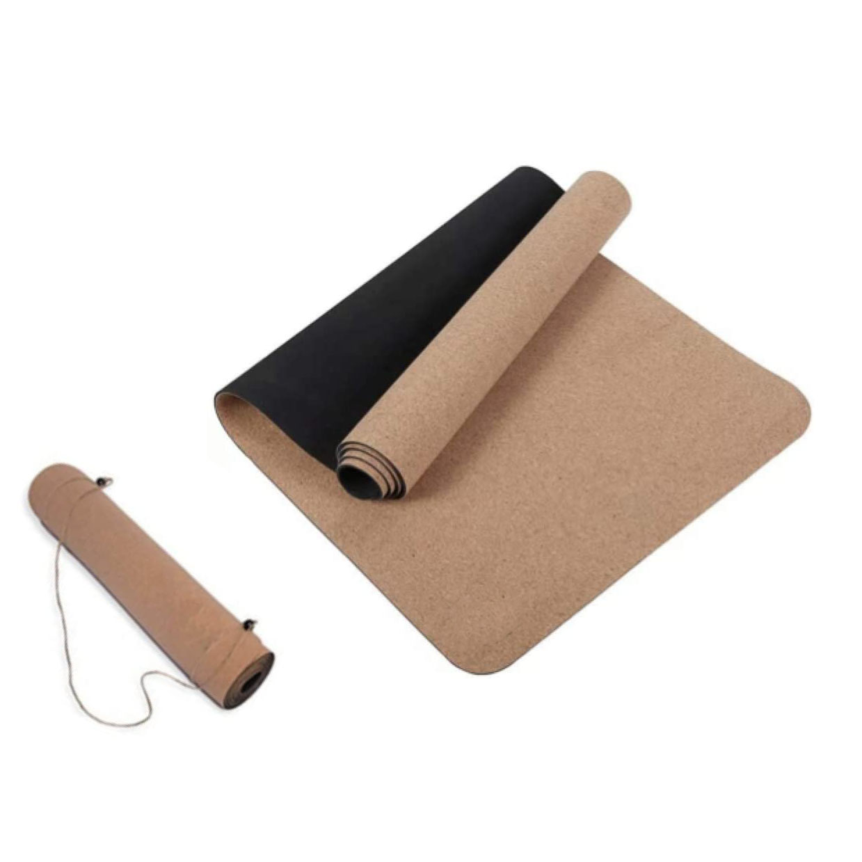 Wholesale Eco-friendly Natural Rubber Yoga Mat Factory Direct Non-Slip Cork with Custom Logo Printed for Pilates Exercise