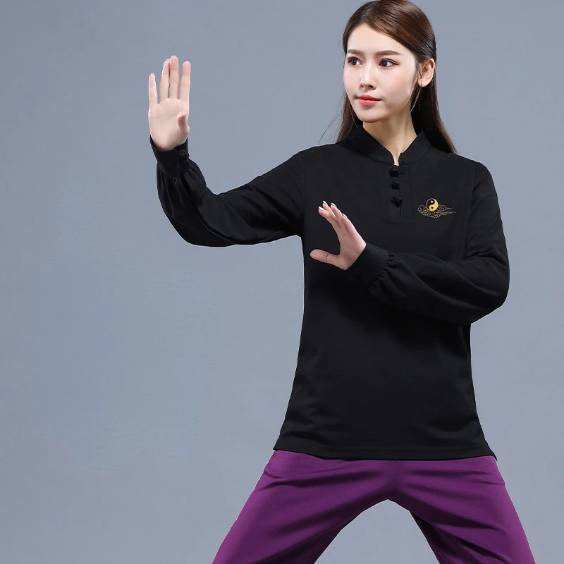 Martial Arts T-shirt Short-sleeved Clothing Kung Fu Shirt Classic Uniform Kung Fu Men's Shirt Summer Long Sleeve Top