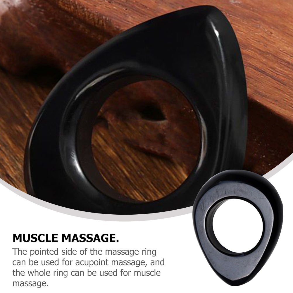 Ox Horn Massage Ring Foot Acupoint Device H Finger Tool Smooth Surface Round Edges Safe Use Long Time Multipurpose Massager Sole