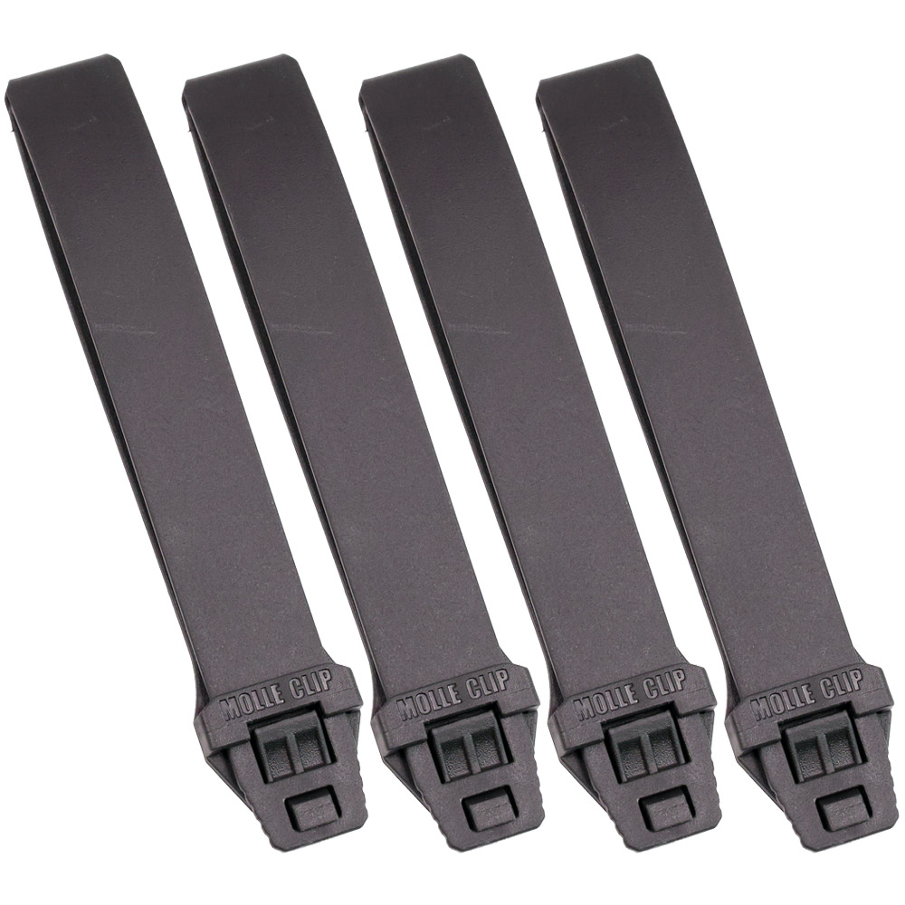 Long Tactical 5 Inch Molle System Black Clip Strap Universal For Attaching Pouches Sheaths With Assemble Accessory