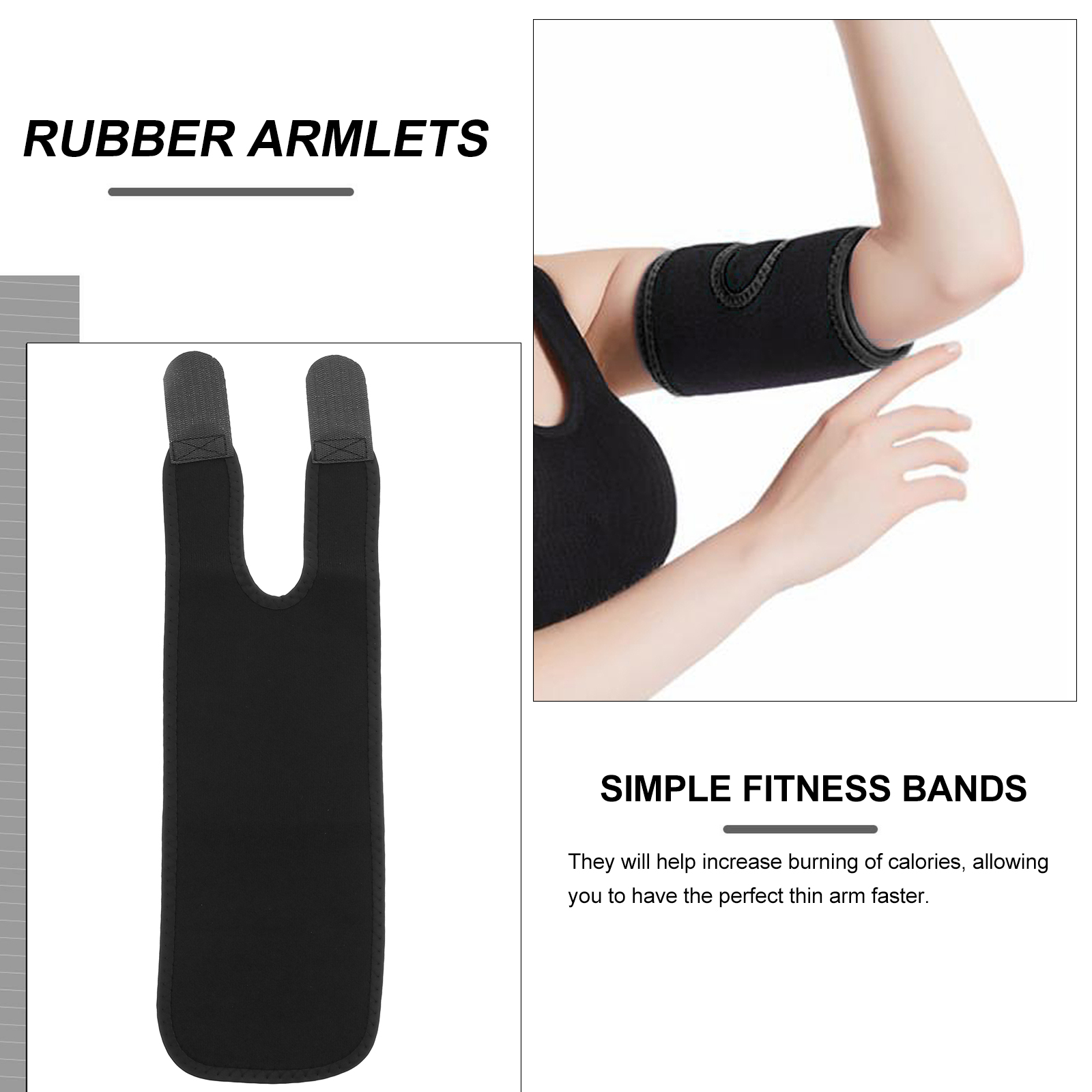 2 pcs Arm Bands Rubber Protective Guards Durable Fitness Armbands Sports Running Calorie Burning Muscle