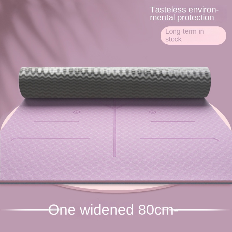 Tpe Yoga Thickened Anti-Skid Shock Absorption Exercise Fitness Mat Body Line Home Dance