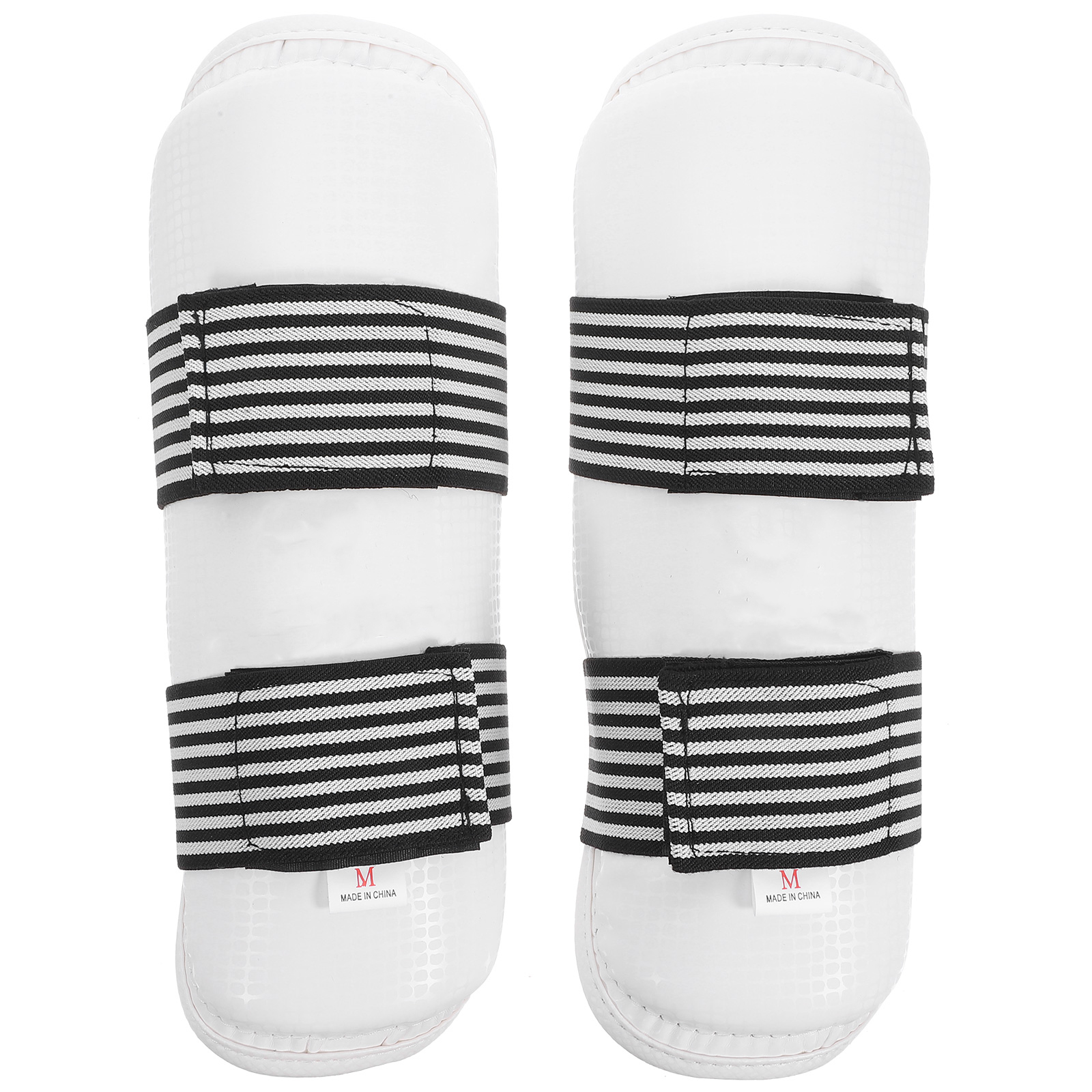 2pcs Shin Guards Taekwondo Leg Pads Kickboxing Martial Arts M Size Thick Comfortable Elastic Straps Sturdy Sponge
