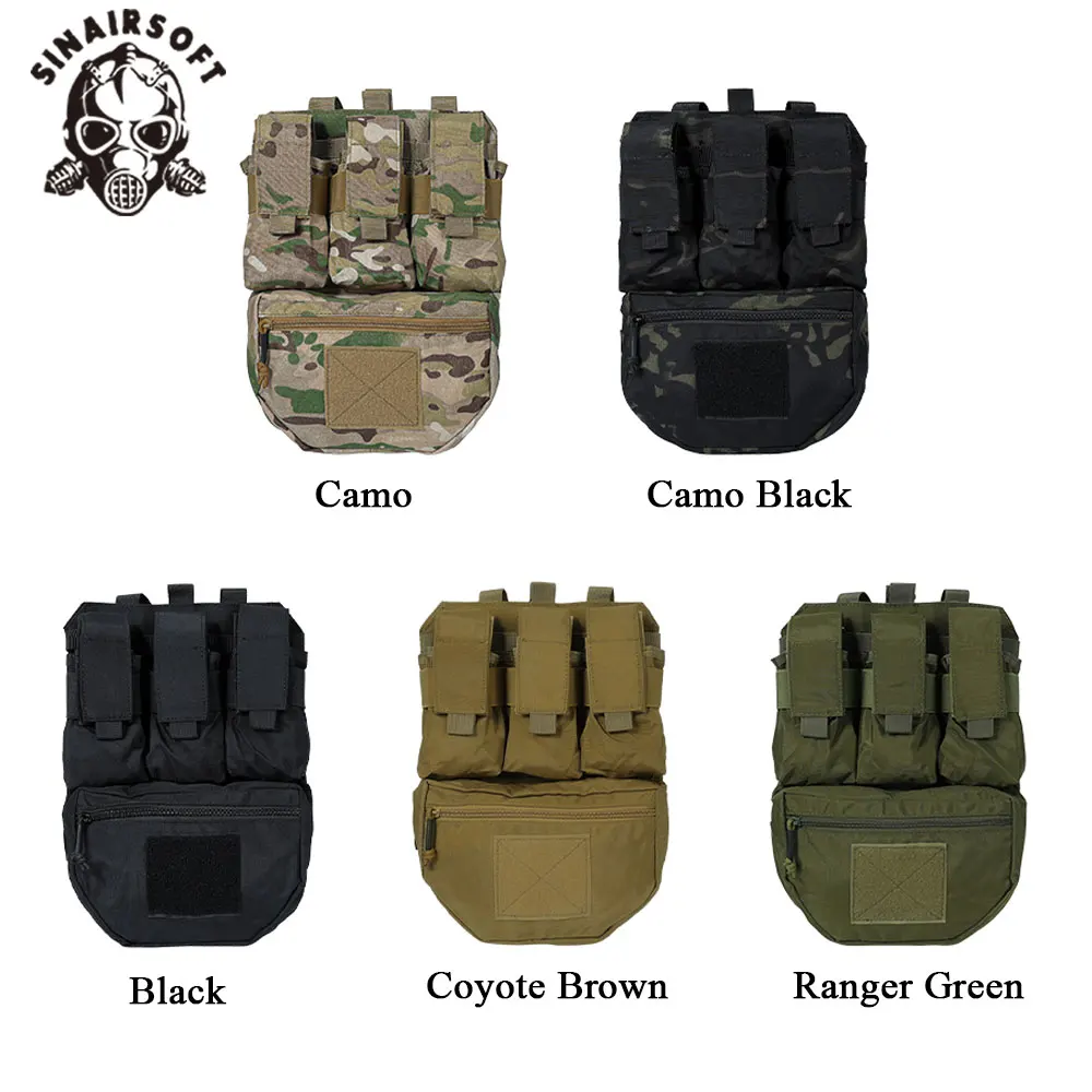 Tactical Vest Expansion Bag Triple Ammo Pouch Storage Pocket With MOLLE Panel 1000D Nylon For Vest Plate Carrier Accessories