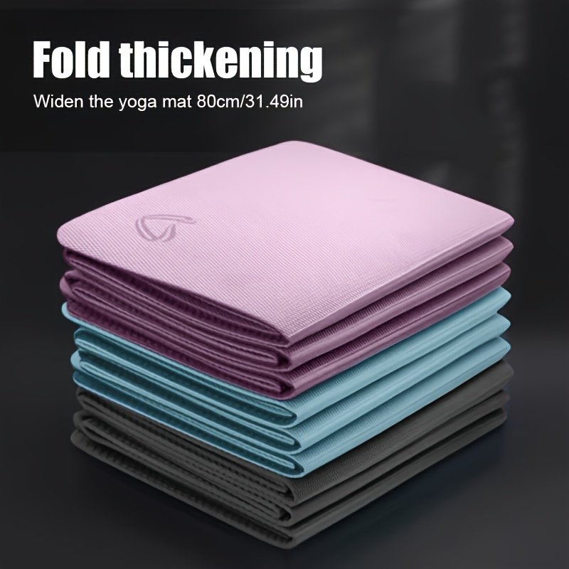 Lightweight Portable Foldable Yoga Mat Non Slip Thickened Tpe Foam Suitable For Home Exercise Travel And Naps - Blue Easy To Car