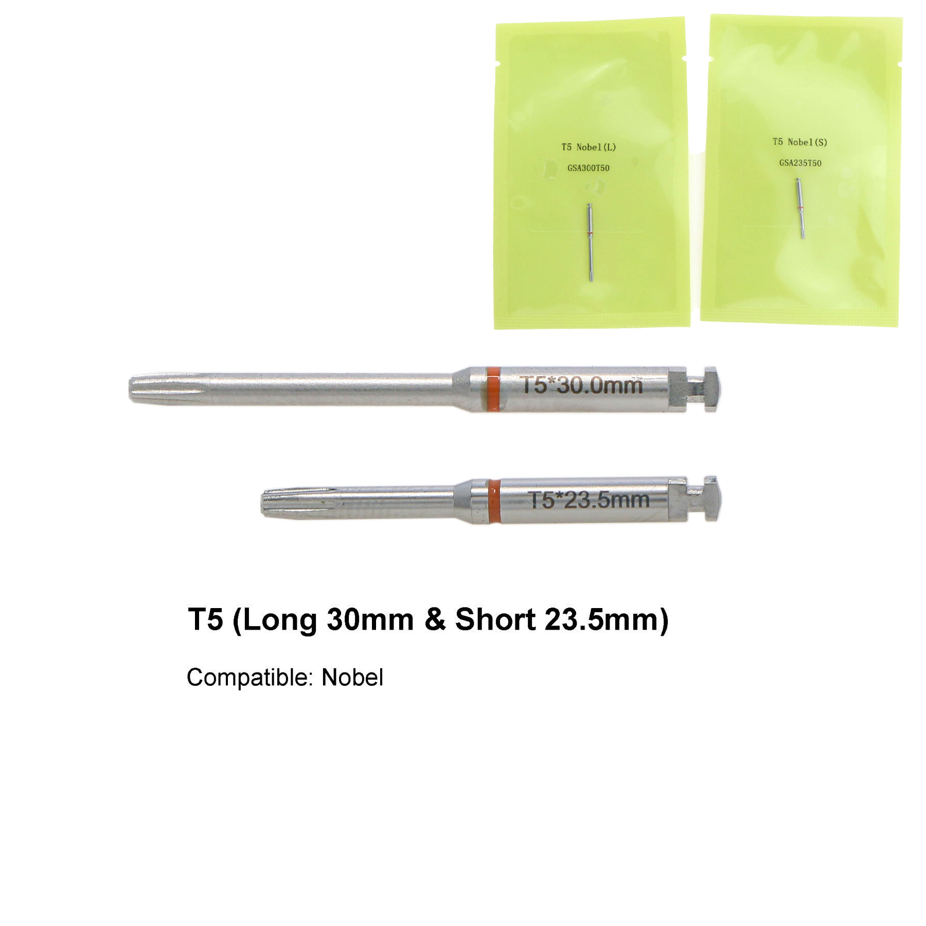Dental Implant Repair T5 Hex Latch Screwdriver Long and Short for Nobel