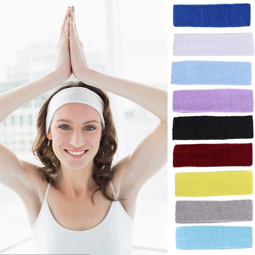 Women Unisex Sport Gym Cotton Fitness Basketball Head Band Strong Elastic Stretch Head Bands Sweatband Yoga Hairband Headband