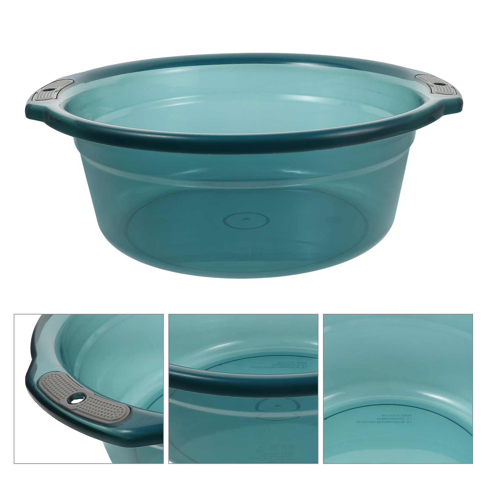 Clear Hand Foot Basin Round Washing Tub Dual Handles Spacious Laundry Bucket Plastic Pet Bath Dishpan for Elderly