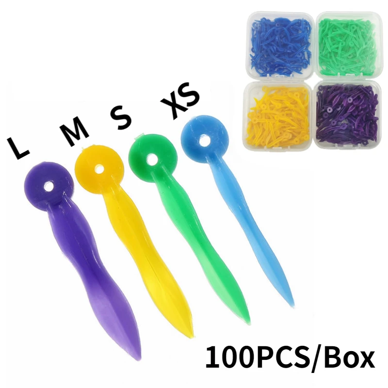 100Pcs Dental Disposable Tooth Gap Wedges with Hole All 4 Sizes Medical Grade Plastic Dentistry Lab Tools