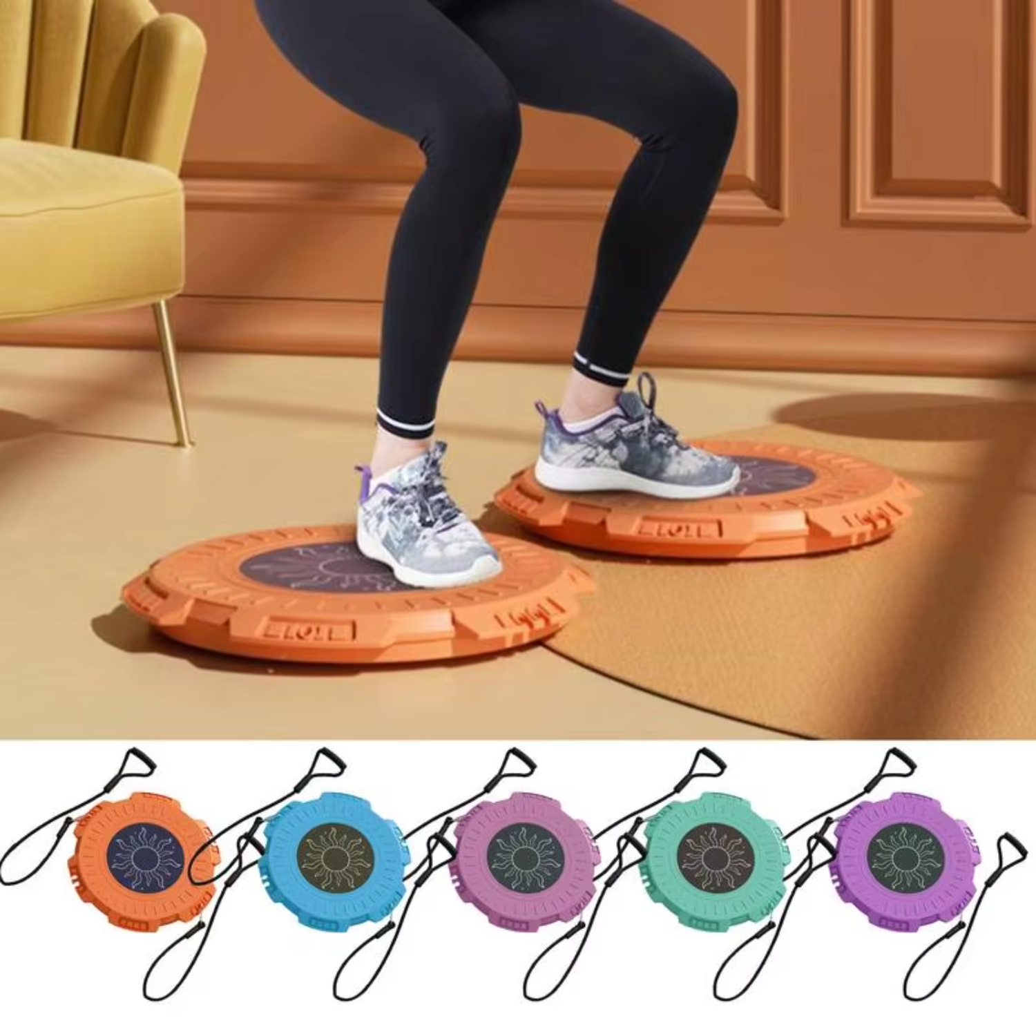 Waist Twisting Disc Large Fitness Balance Board With Tension Rope And Magnet Core Twist Board Strengthen Abdominal Muscles