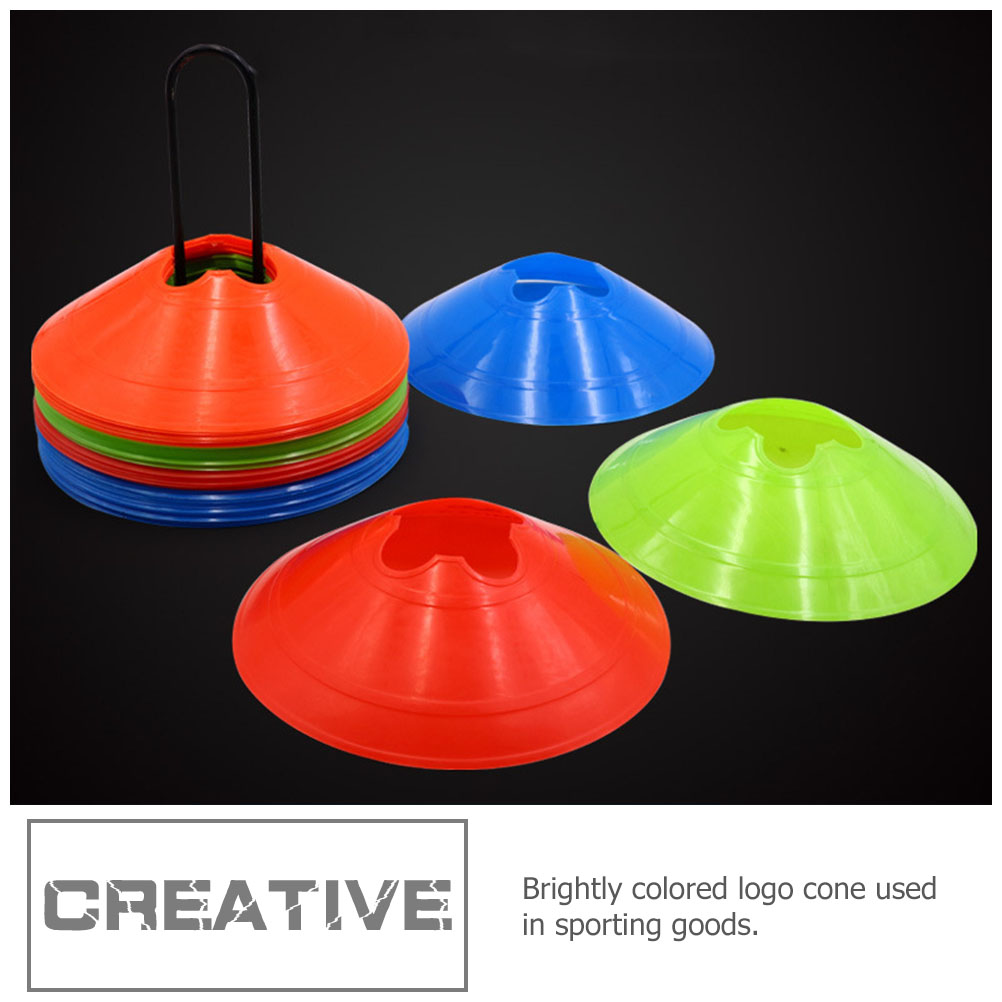 20pcs Brightly Colored Logo Cones Durable Sports Training Markers Football Soccer Skateboard Outdoor Traffic Parking Use