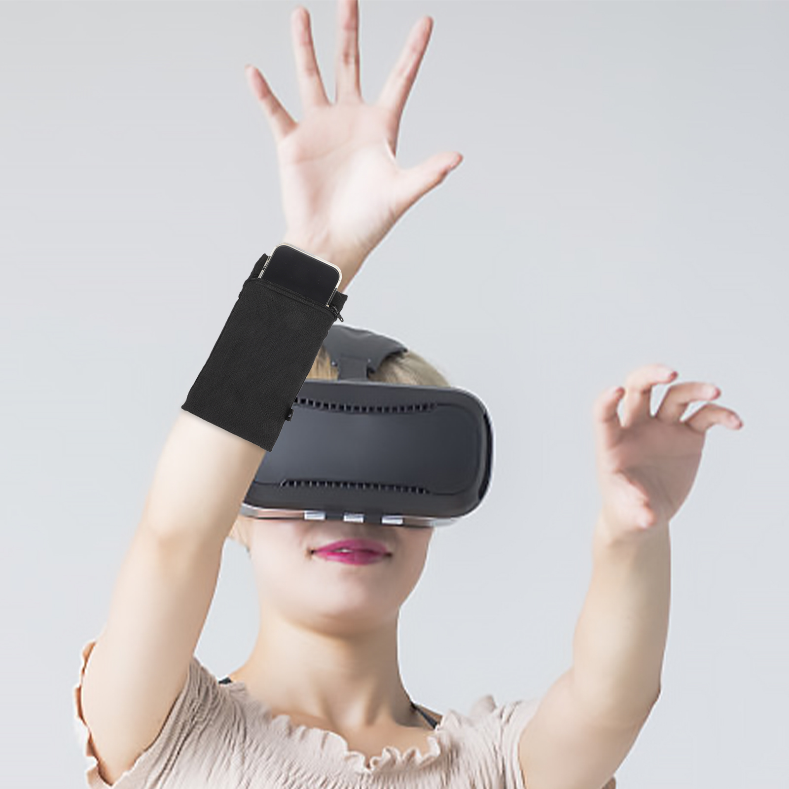 Sports Phone Arm Bag Holder for Running Band Strap Telephone Polyester Fitness Man Mobile Wrist Black Mini Universal