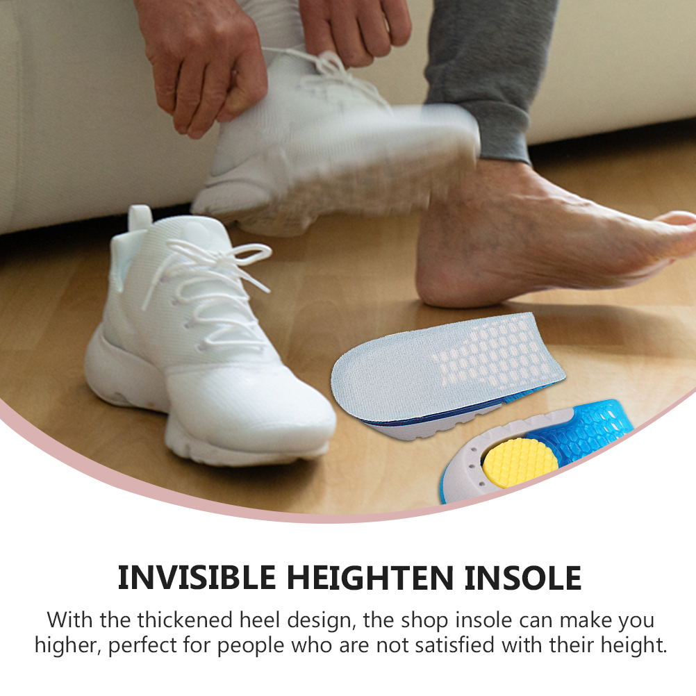 Height Increasing Insoles Sweat Absorption Shoe Pads Cushion Shock Absorbing Damping Heel Pads Breathable Anti