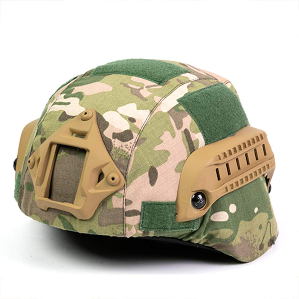 AQzxdc Combination of Tactical Fast Helmet MICH-2000 and Special Camouflage Cover, Paintball Hunting Helmet