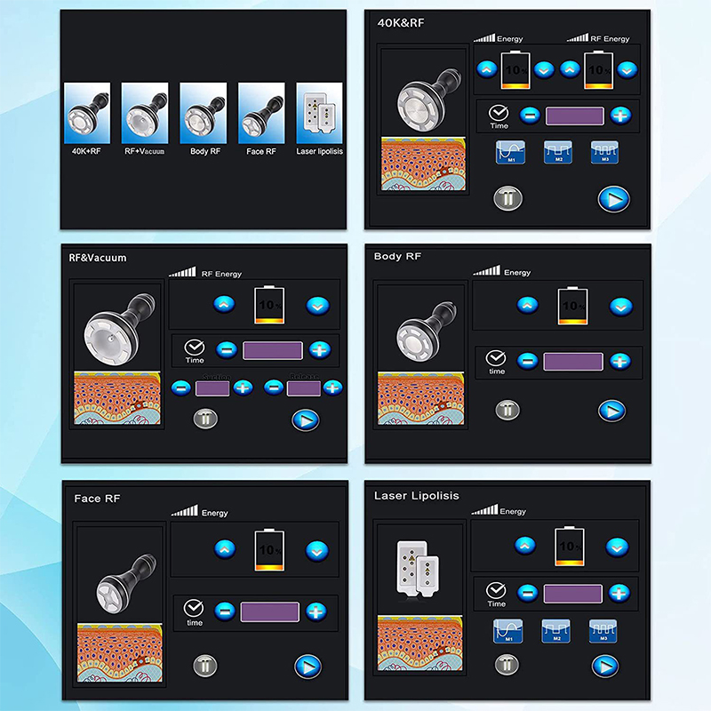 5 in 1 S Shape 40K Cavitation Body Slimming Machine Body Shaping Vacuum Multipolar RF Beauty Device for Face and Body