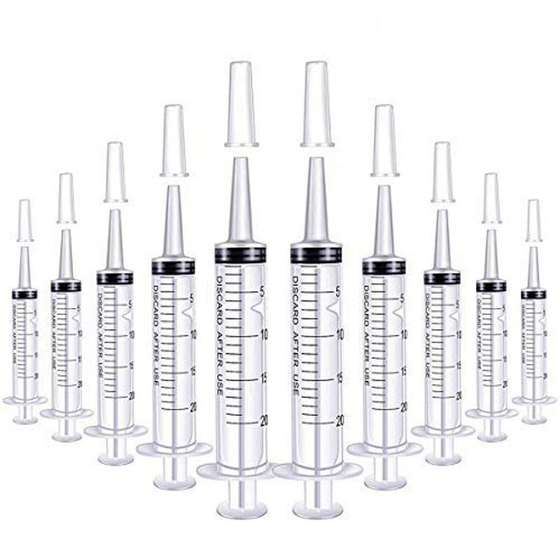 5/10/20pcs 20ML Large Plastic Syringe with Catheter Tip Cap and Cover Sterile Individual Wrap for Scientific Feeding Pets Oil